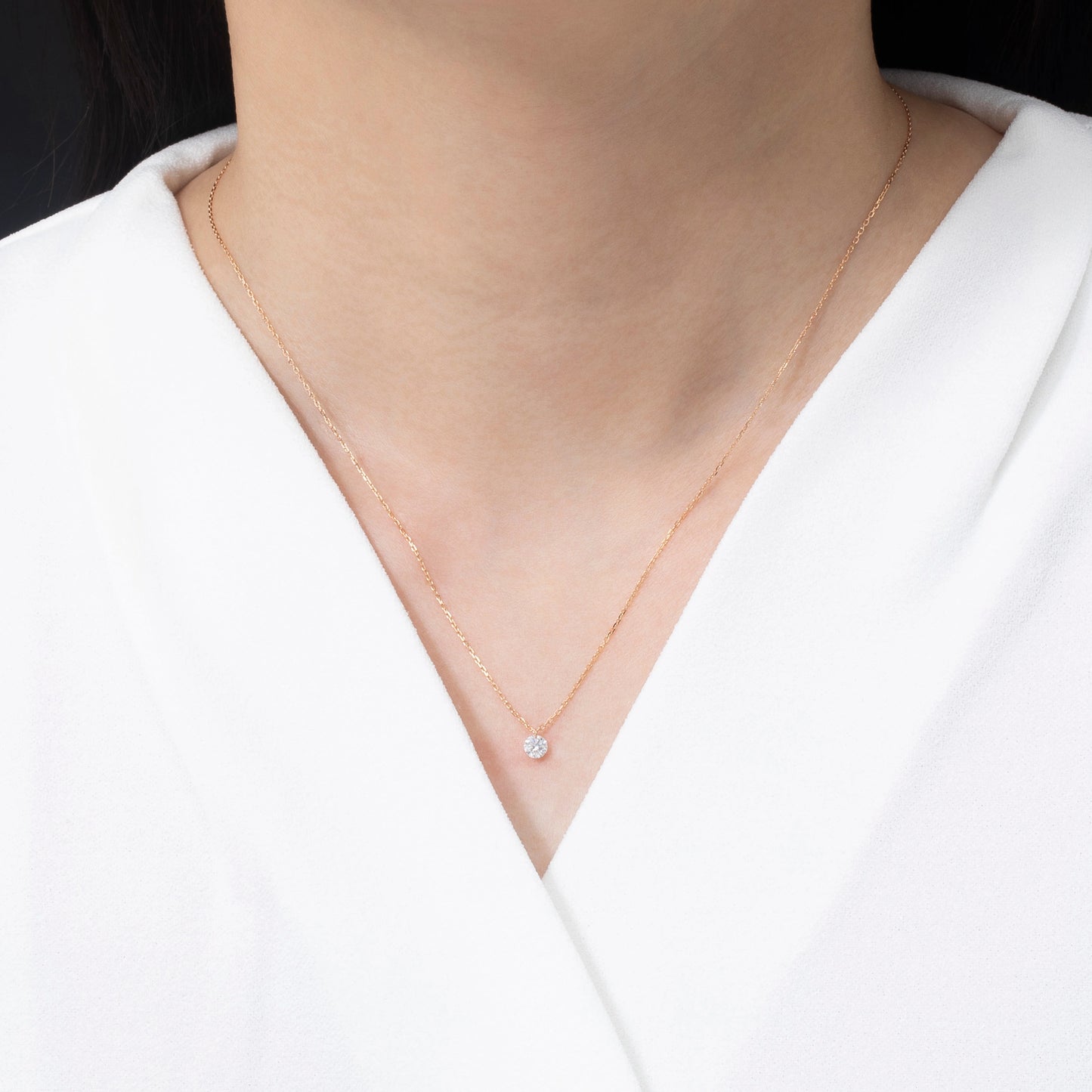 INNOCENCE1 Necklace / K18 Pink gold / 0.2 Carat