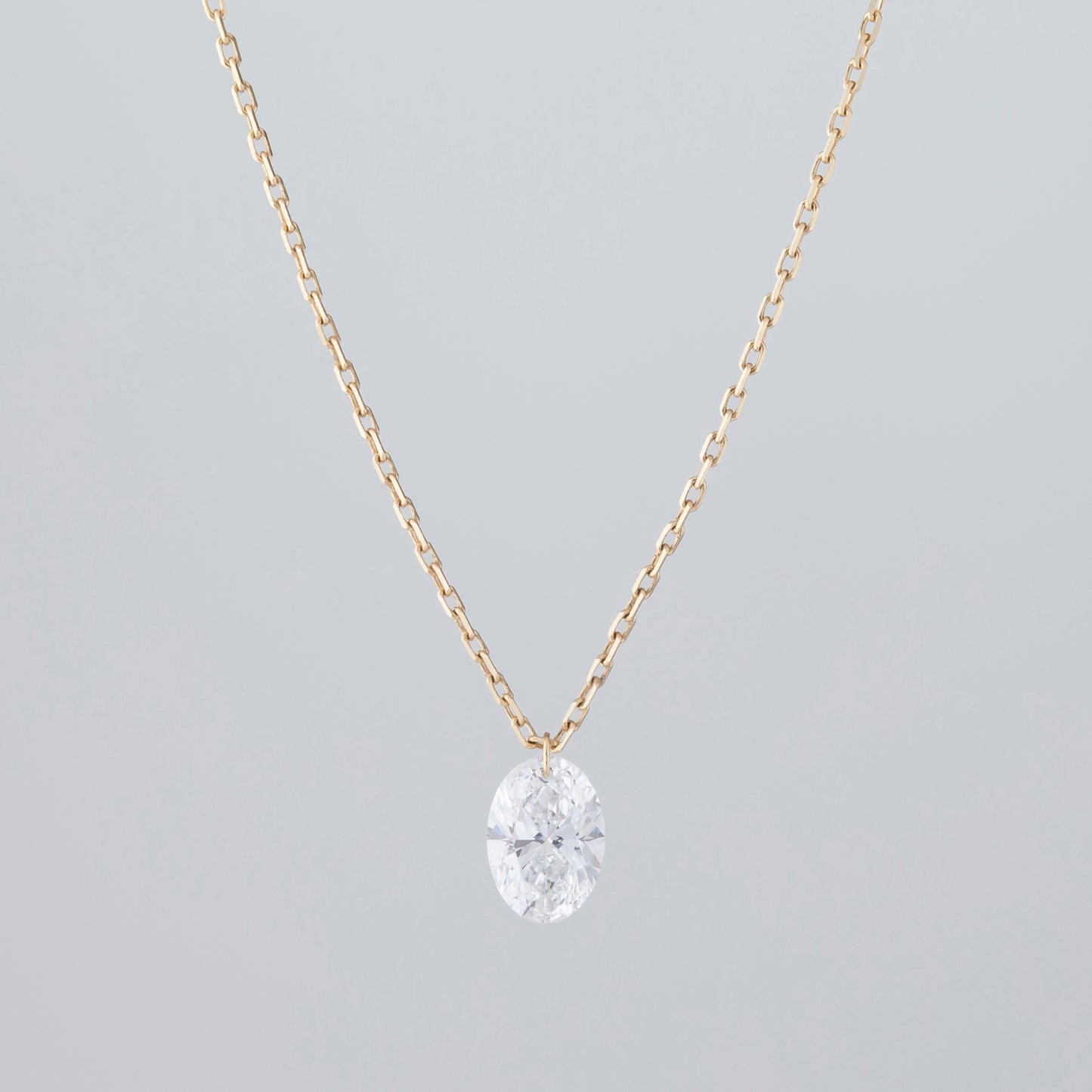 INNOCENCE 1 grain oval necklace / K18 yellow gold / 0.5 carat