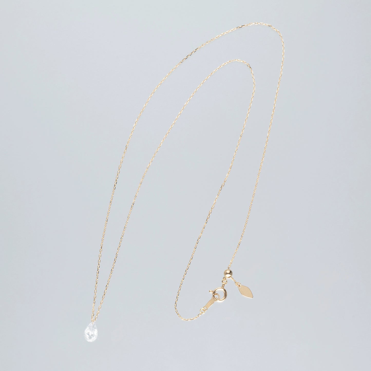INNOCENCE 1 grain pair shaping necklace / K18 Yellow Gold / 0.5 Carat