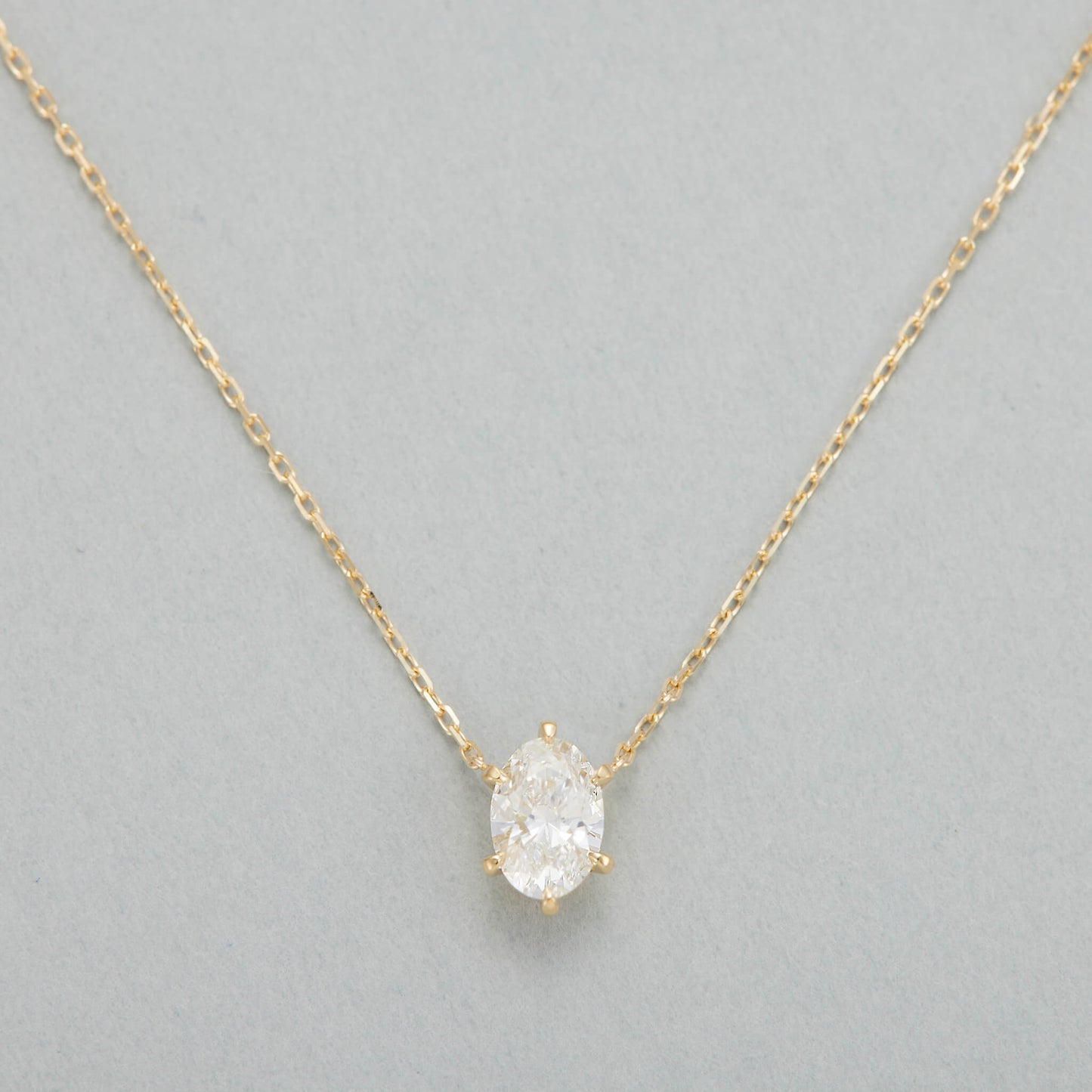 HA SIMPLY Oval Necklace / K18 Yellow Gold / 0.5-0.6 Carat