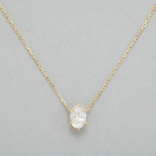 HA SIMPLY Oval Necklace / K18 Yellow Gold / 0.5-0.6 Carat